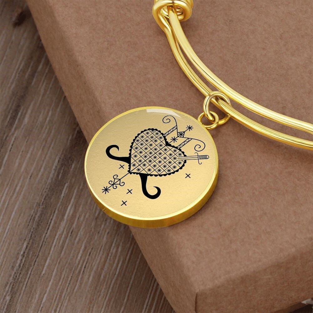 Erzuli Danto Veve Armband Schmuck Anhänger Gold Silber Amulett Talisman Charm von SymbolicPresent