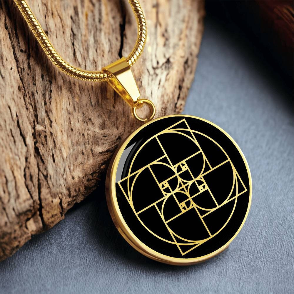 Fibonacci Halskette Golden Ratio Schmuck Spirale Anhänger Heilige Geometrie Geschenk von SymbolicPresent