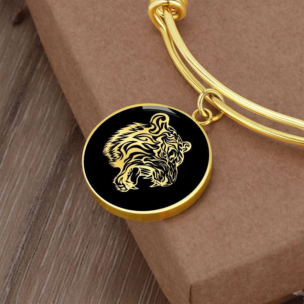 Gold Tiger Armband Anhänger Schmuck Geschenk Graviert von SymbolicPresent