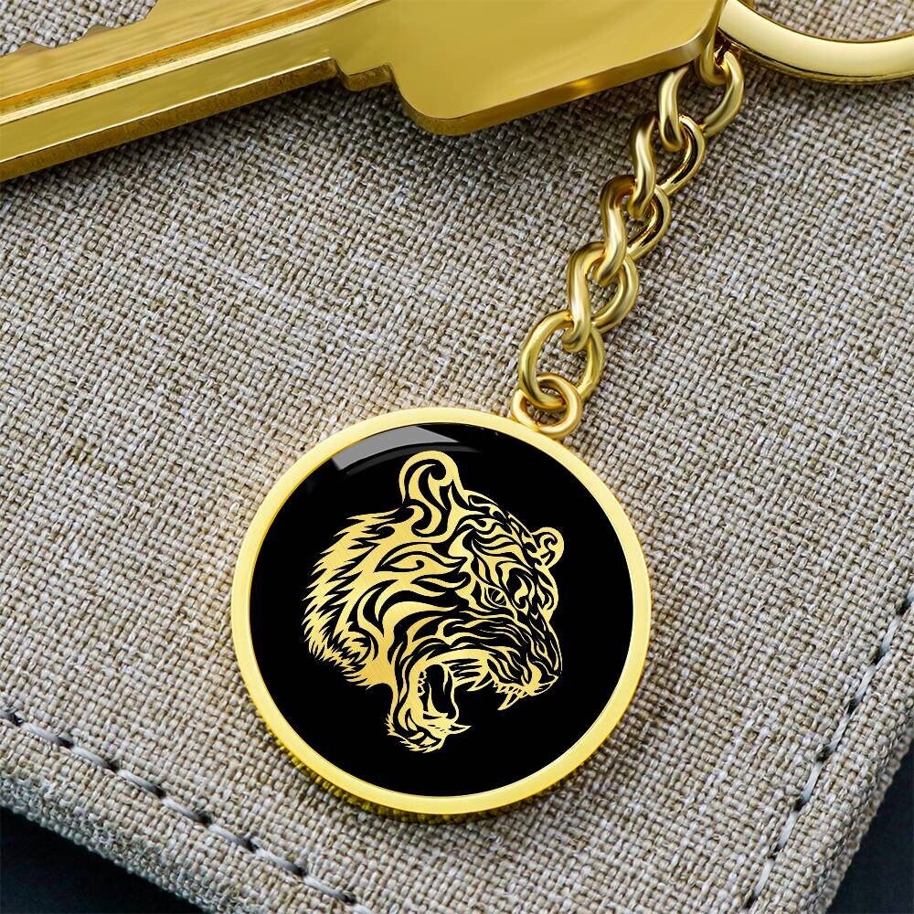 Gold Tiger Keychain Charm Geschenk Gravierter Schlüsselanhänger von SymbolicPresent