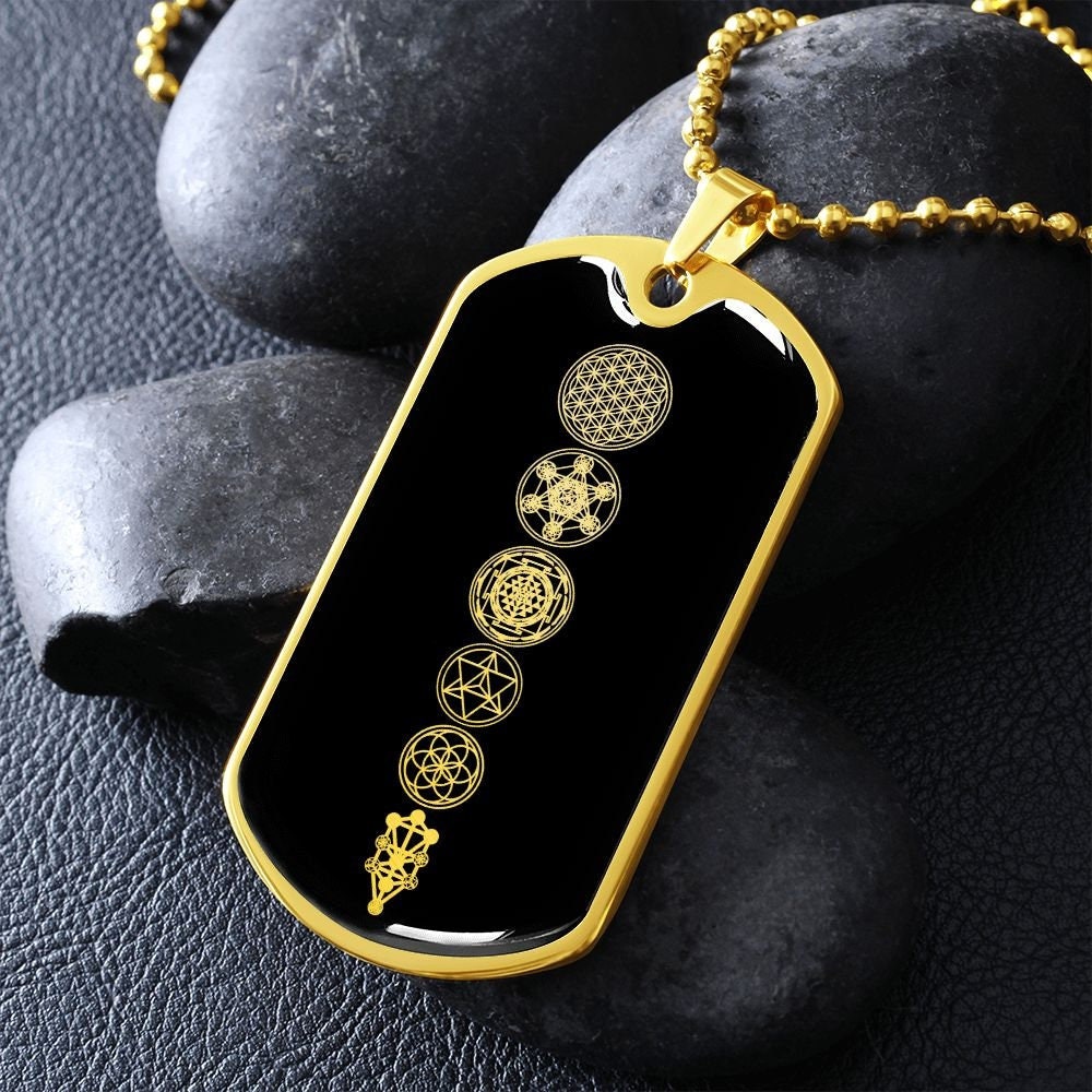 Heilige Geometrie Halskette Schmuck Gold Anhänger Männer Frauen von SymbolicPresent