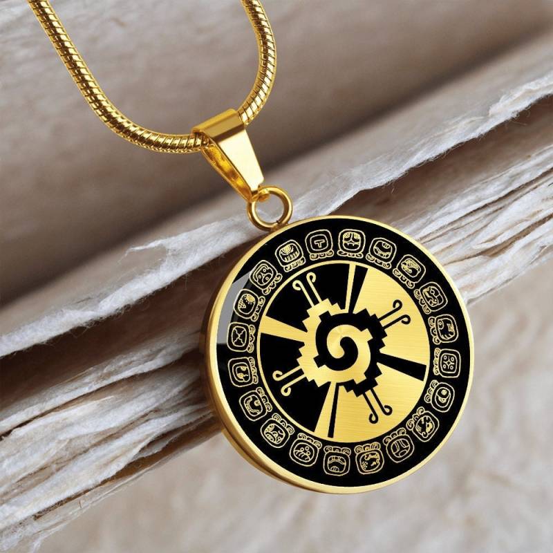 Hunab Ku Maya Halskette Azteken Kalender Schmuck Anhänger von SymbolicPresent