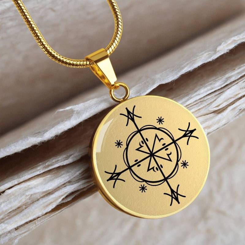 Kalfu Voodoo Veve Halskette Schmuck Witchy Anhänger Amulett Talisman Charm von SymbolicPresent