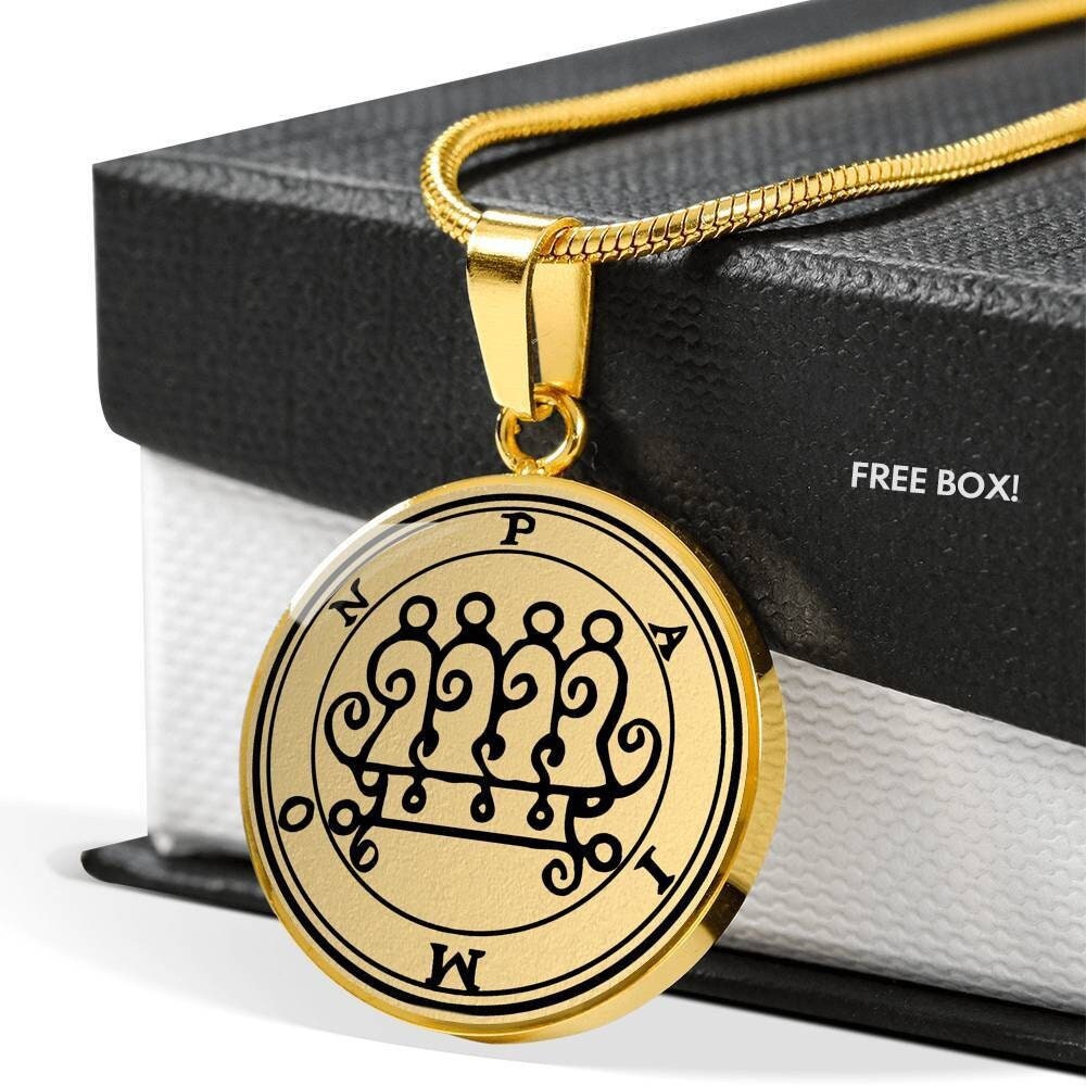 König Paimon Sigil Halskette Schmuck Anhänger Goetia Gold Silber von SymbolicPresent