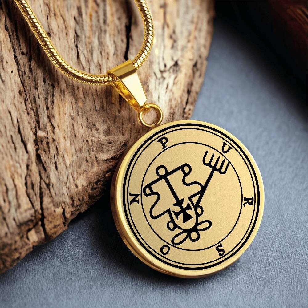 König Purson Sigil Halskette Dämon Anhänger Siegel Schmuck Goetia Amulett Talisman von SymbolicPresent