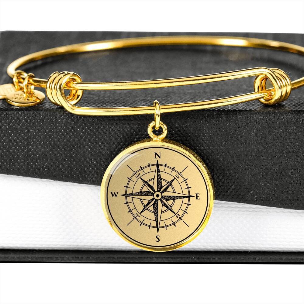 Kompass Armband Anhänger Schmuck Mit Gravur Geschenk Charm Gold von SymbolicPresent