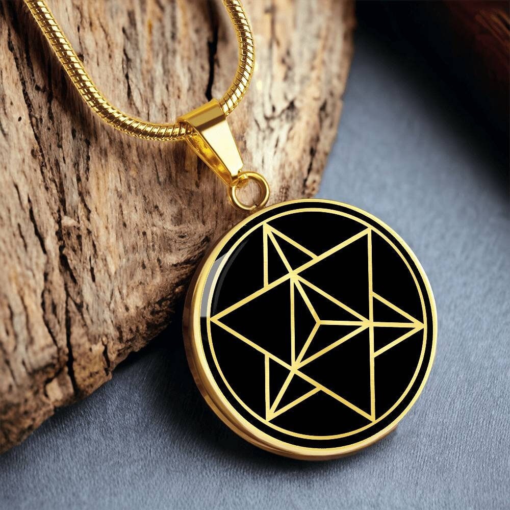 Merkabah Stern Tetraeder Halskette Heilige Geometrie Kabbalah Schmuck von SymbolicPresent