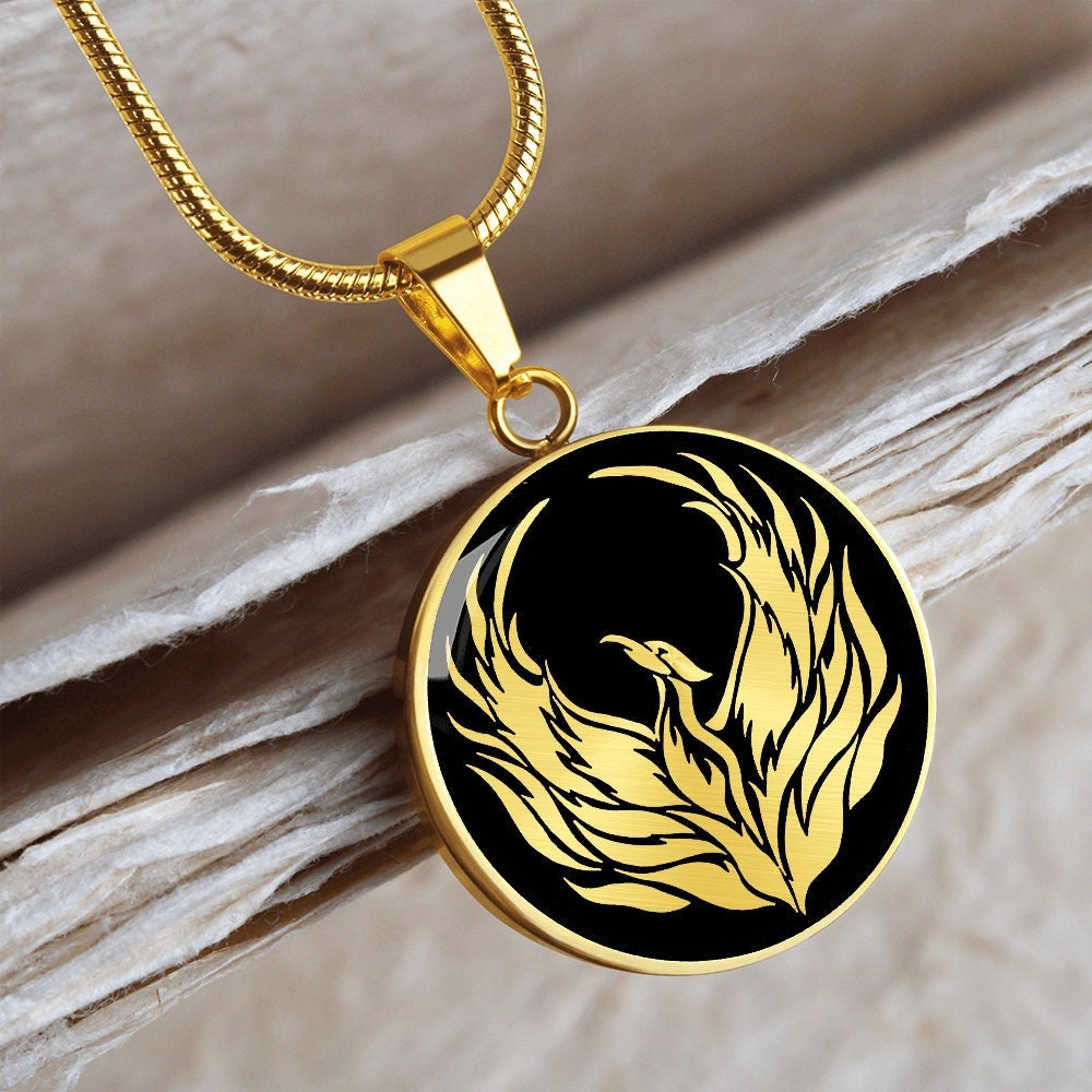 Phoenix Halskette Anhänger Schmuck Gold Charme Silber Männer Frauen von SymbolicPresent