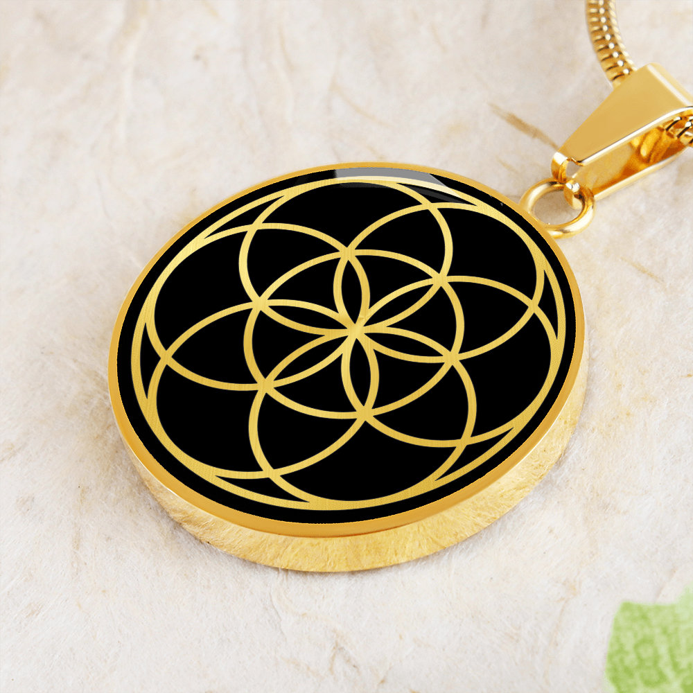 Samen Blume Des Lebens Halskette Anhänger Gold Heilige Geometrie Schmuck von SymbolicPresent