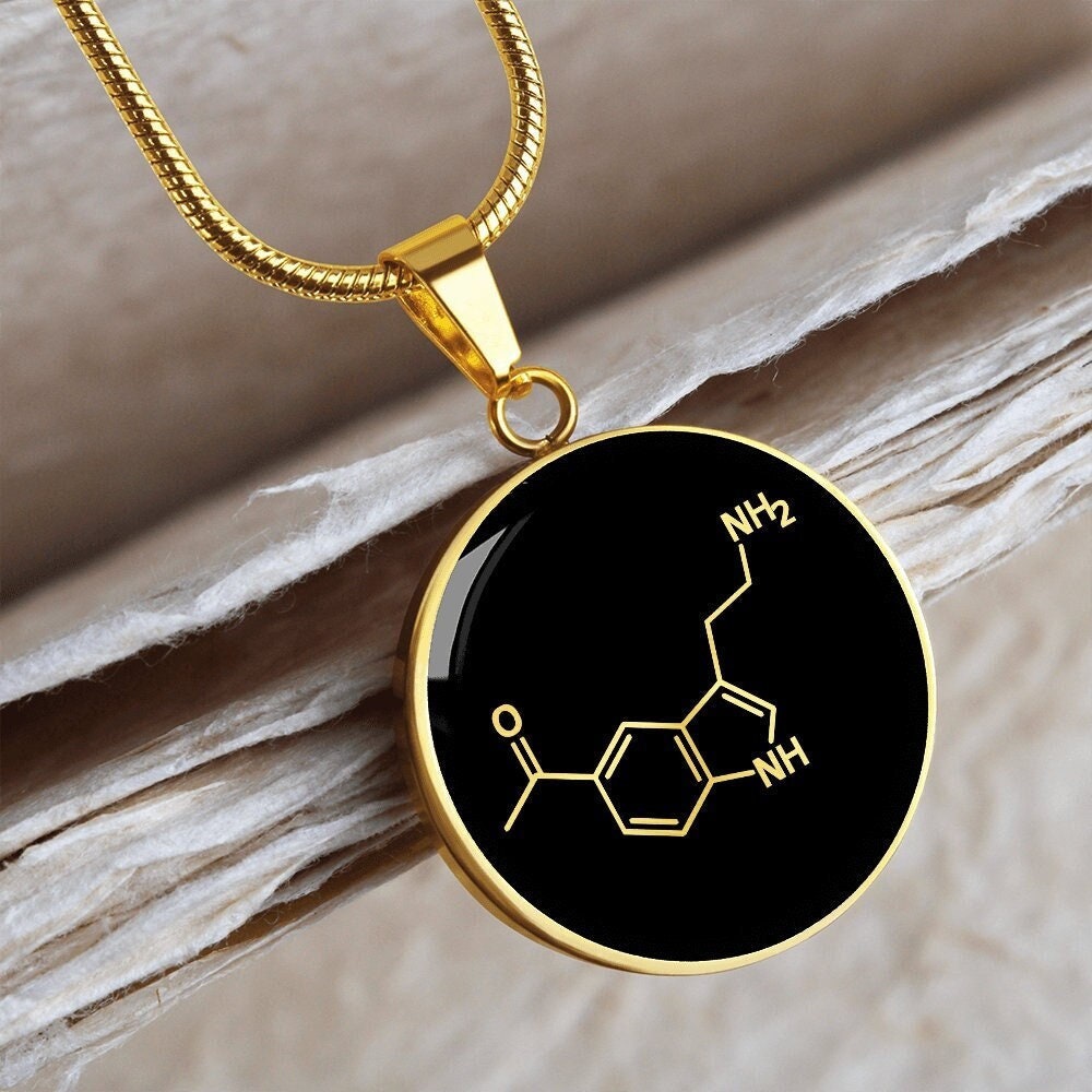 Serotonin Molekül Halskette Wissenschaft Schmuck Geschenk Anhänger von SymbolicPresent