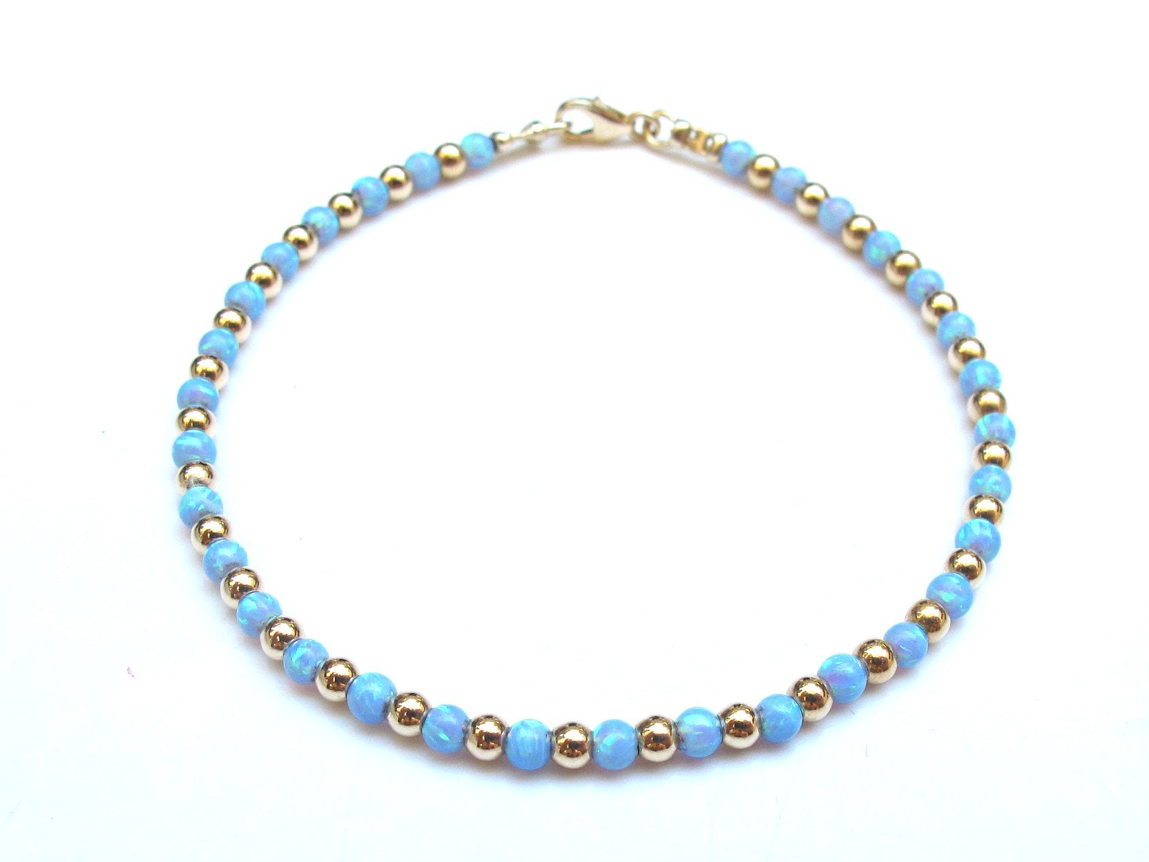 14K Gold Opal Bead Armband Handgefertigter Luxus Schmuck 14K Gold Opal Bead Armband Handgefertigter Luxus Schmuck von Symbolinajewelry