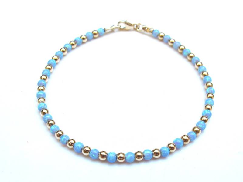 14K Gold Opal Bead Armband Handgefertigter Luxus Schmuck 14K Gold Opal Bead Armband Handgefertigter Luxus Schmuck von Symbolinajewelry