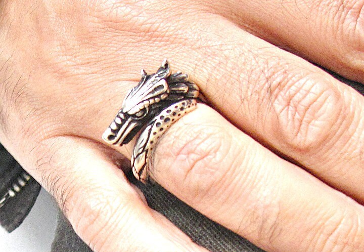 925 Sterling Silber Drachen Ring Solide One Size Männer Frauen Handgemachten Schmuck von Symbolinajewelry