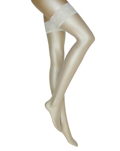 Sympatico Damen Hochzeitsstrümpfe STAY-UP WEDDING 20 DEN S00205, Größe:39-42, Farbe:champagner (25) von Sympatico