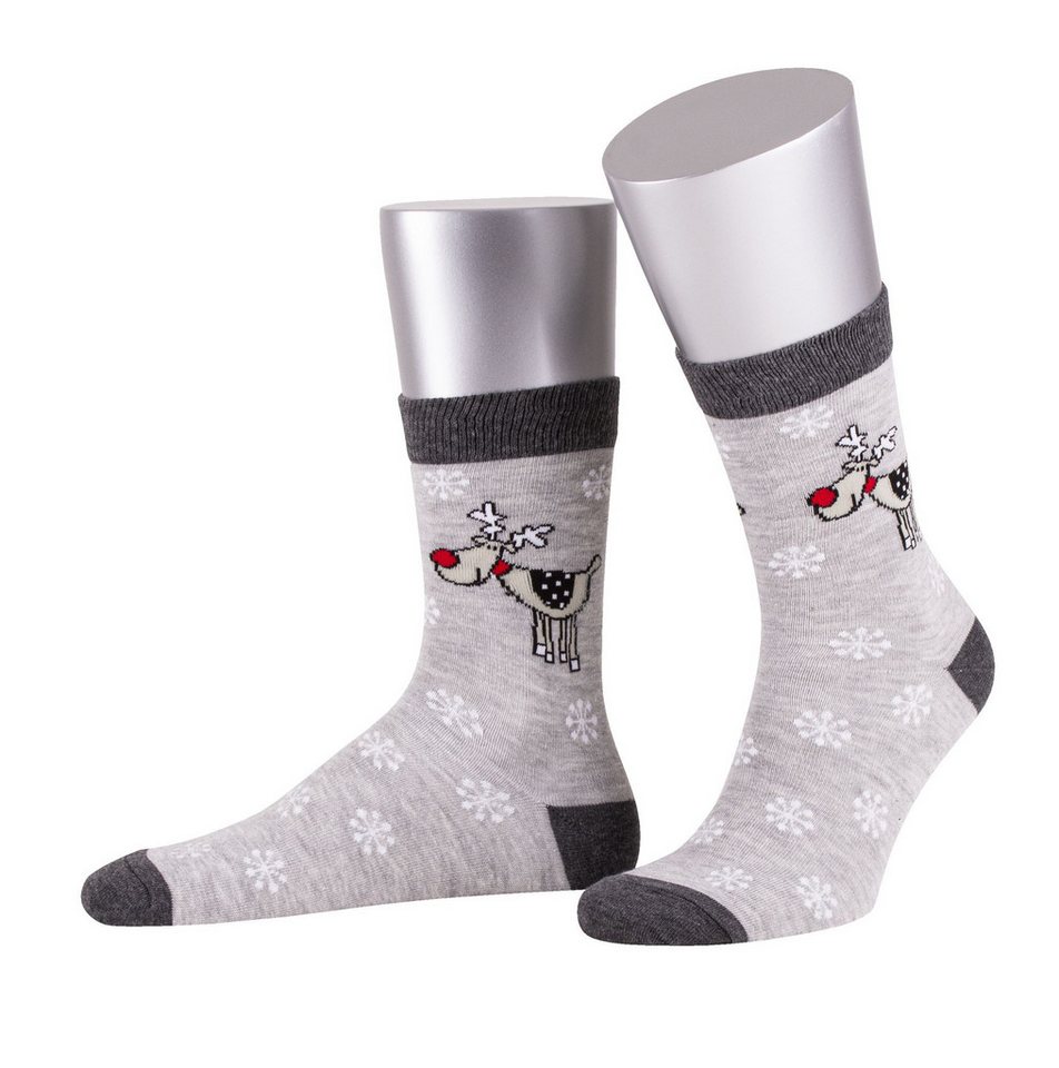 Sympatico Socken S218465 Unisex Christmas special Weihnachtssocken HAPPY RUDI von Sympatico