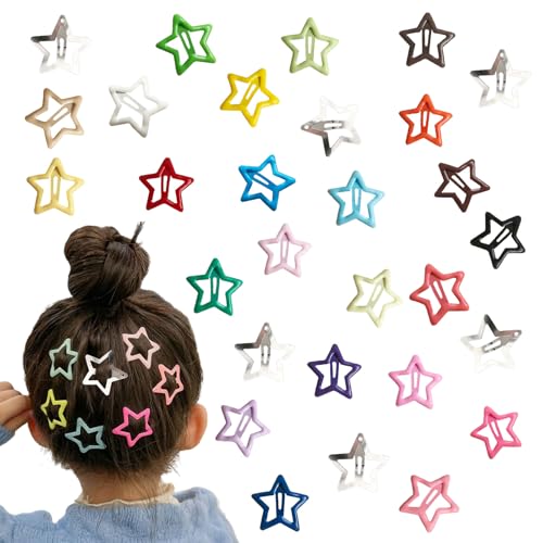 45 Stück Stern Haarspangen, Metall Schnappverschluss kleine Haarspangen, Haar Accessoires Rutschfeste Stern Haar Clips für Mädchen, Kinder und Damen (farbenfroh) von Symphonyw