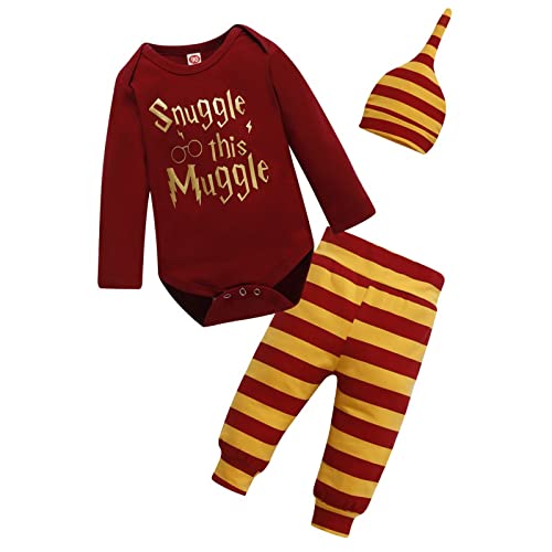 Symphonyw Baby Jungen Mädchen Snuggle This Muggle Body und gestreifte Hose Outfit mit Hut von Symphonyw