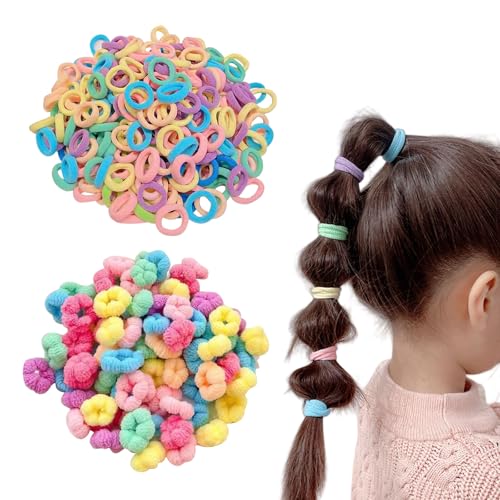 Haargummis Mädchen, 200 Stück Kleine Baby Haargummi Nahtlose Soft Zopfgummi, Mehrfarbig Baby Haarband Elastisch Haargummi für Kinder Kleinkinder von Symphonyw