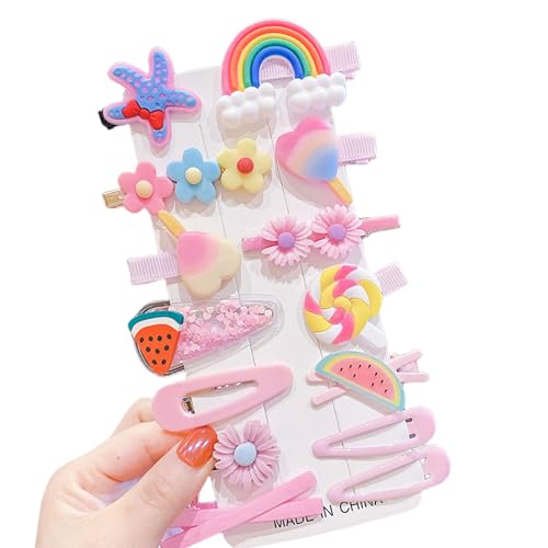 Mädchen Haarspangen, 14 Stück Süße Kinder Haarschmuck Haarspangen, Blumen Früchte Bunt Haar Accessoires für Kinder Mädchen Baby (E) von Symphonyw