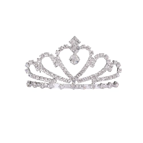 Strass Krone Haarkamm, Silber Tiara Krone Haarkämmchen mit Strass, Kristall Haarschmuck für Kinder Hochzeit Braut Tiara Mini-kamm Mädchen Prinzessin Zubehör von Symphonyw