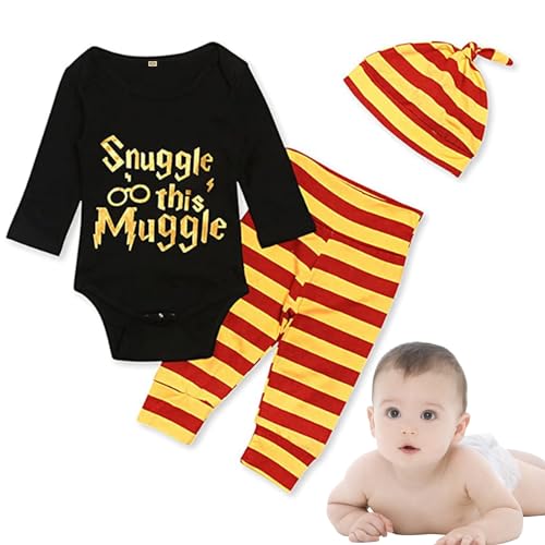 Symphonyw Baby Jungen Mädchen Snuggle This Muggle Body und gestreifte Hose Outfit mit Hut von Symphonyw