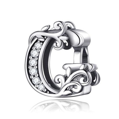 Symretie Buchstabe Charm Anhänger Damen Alphabet A-Z 925 Sterling Silber für Armband Charms Beads passend für Pandora Armband und Halskette, Kompatibel mit Europäischen Armbänder für Frauen Mädchen Symretie Buchstabe Charm Anhänger Damen Alphabet A-Z 925 Sterling Silber für Armband Charms Beads passend für Pandora Armband und Halskette, Kompatibel mit Europäischen Armbänder für Frauen Mädchen von Symretie