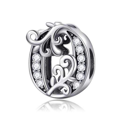 Symretie Buchstabe Charm Anhänger Damen Alphabet A-Z 925 Sterling Silber für Armband Charms Beads passend für Pandora Armband und Halskette, Kompatibel mit Europäischen Armbänder für Frauen Mädchen Symretie Buchstabe Charm Anhänger Damen Alphabet A-Z 925 Sterling Silber für Armband Charms Beads passend für Pandora Armband und Halskette, Kompatibel mit Europäischen Armbänder für Frauen Mädchen von Symretie