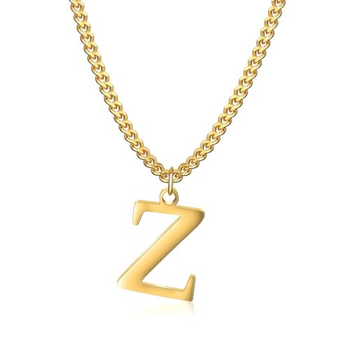 Symretie Goldkette mit Buchstaben Z,14K Gold Vergoldet Initial Halskette,Edelstahl Kette mit Z,Gold kettenanhänger kette für Damen Mädchen Symretie Goldkette mit Buchstaben Z,14K Gold Vergoldet Initial Halskette,Edelstahl Kette mit Z,Gold kettenanhänger kette für Damen Mädchen von Symretie