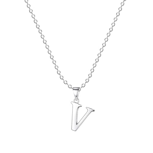 Damen Halskette mit Buchstaben Anhänger V Silber Initialien Kette Edelstahl Buchstabenketten Personalisiere Silber Y Kette für Frauen Mädche Damen Halskette mit Buchstaben Anhänger V Silber Initialien Kette Edelstahl Buchstabenketten Personalisiere Silber Y Kette für Frauen Mädche von Symretie
