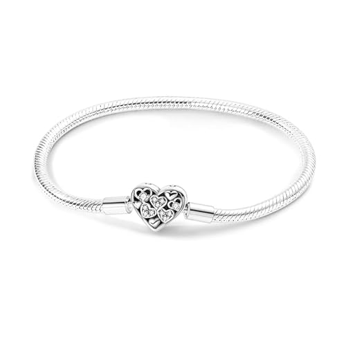 Symretie Damen Schlangen Gliederarmband mit Kugelverschluss, Love Charm Armband 925 Sterling Silber Basis Armbänder Kompatibel mit Charms und Anhängern Symretie Damen Schlangen Gliederarmband mit Kugelverschluss, Love Charm Armband 925 Sterling Silber Basis Armbänder Kompatibel mit Charms und Anhängern von Symretie