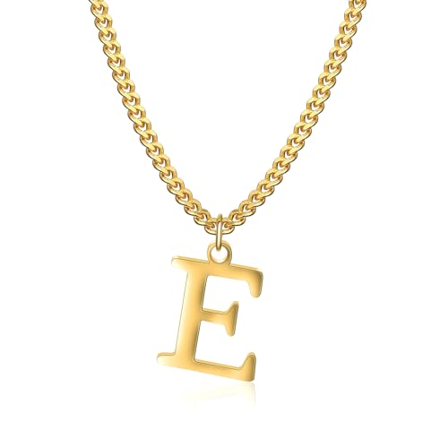 Symretie Goldkette mit Buchstaben E,14K Gold Vergoldet Initial Halskette,Edelstahl Kette mit E,Gold kettenanhänger kette für Damen Mädchen Symretie Goldkette mit Buchstaben E,14K Gold Vergoldet Initial Halskette,Edelstahl Kette mit E,Gold kettenanhänger kette für Damen Mädchen von Symretie