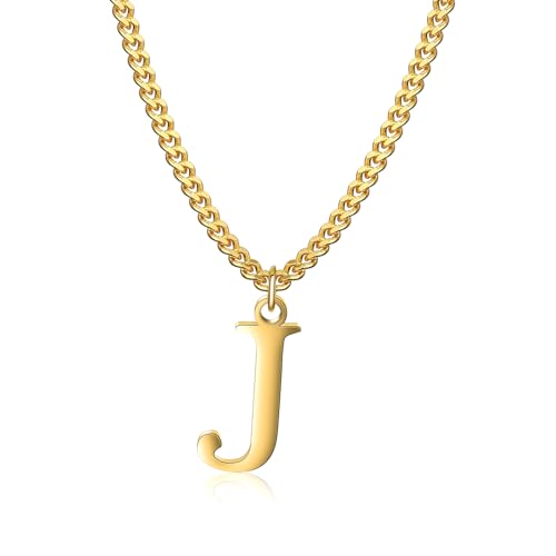 Symretie Goldkette mit Buchstaben J,14K Gold Vergoldet Initial Halskette,Edelstahl Kette mit J,Gold kettenanhänger kette für Damen Mädchen Symretie Goldkette mit Buchstaben J,14K Gold Vergoldet Initial Halskette,Edelstahl Kette mit J,Gold kettenanhänger kette für Damen Mädchen von Symretie