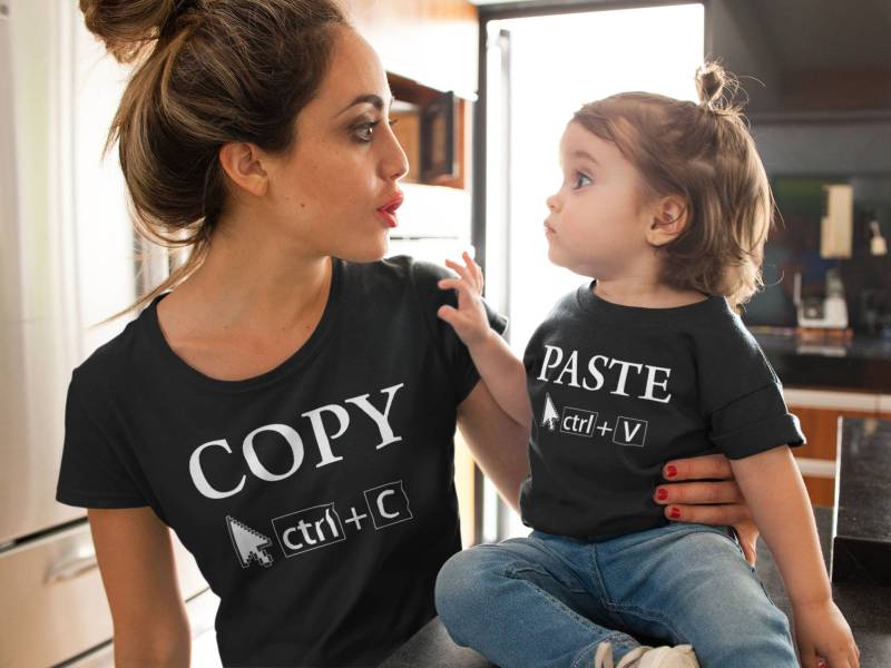 Copy & Paste Süße Vater Und Sohn/Mutter Tochter Passende T-Shirts von SynerTee