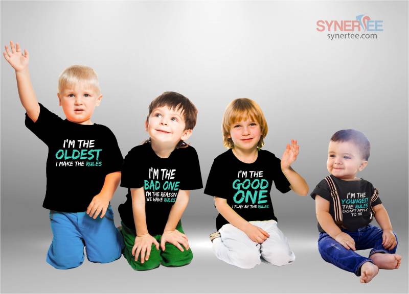 Der Älteste, Der Gute, Schlechte, Jüngste | Lustige Passende Brothers & Sisters T-Shirts von SynerTee