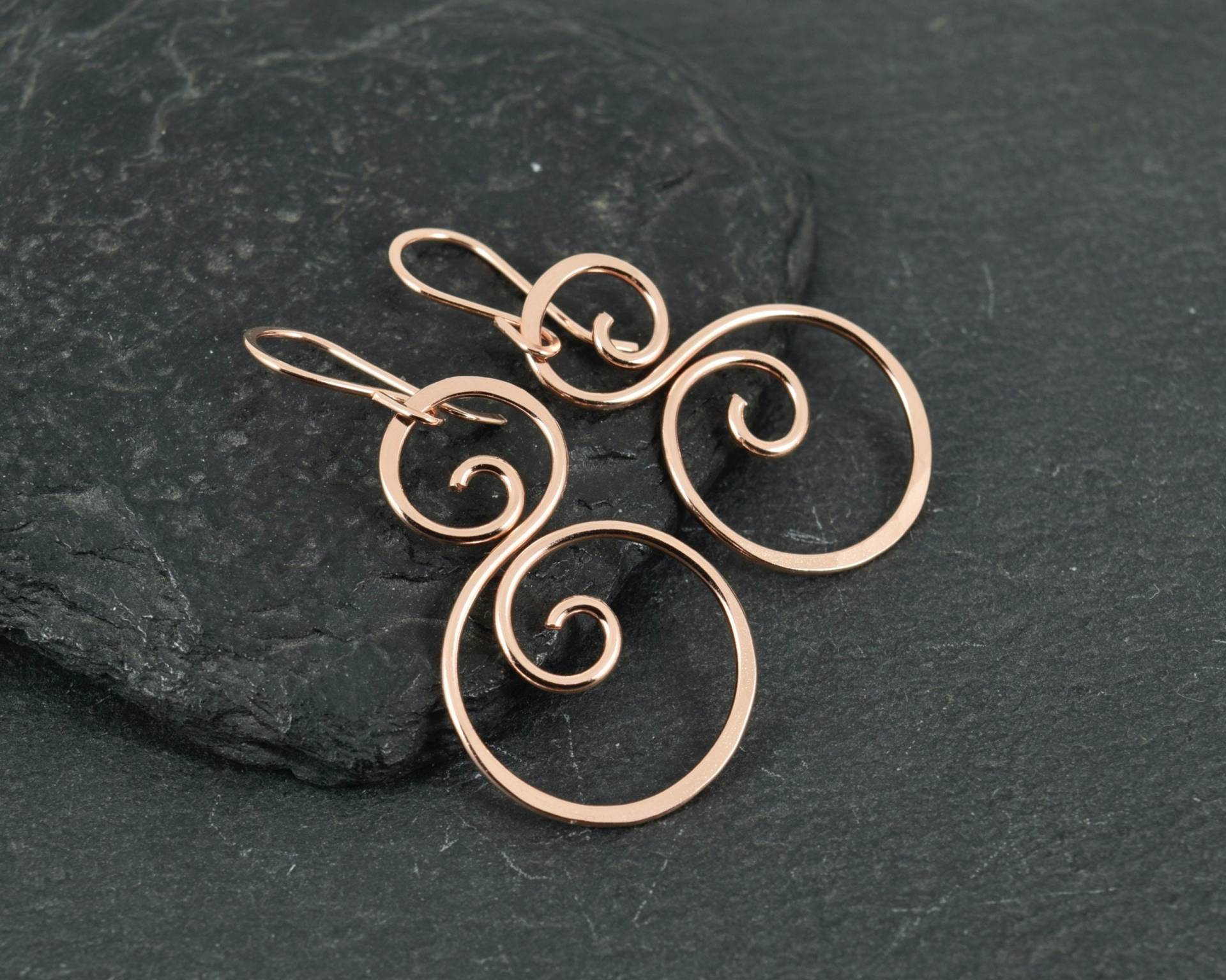 Kupfer Wire Wrap Doppel-Spiral-Ohrringe | Swirl Ohrringe Spiral Große Boho Handgefertigte Kupfer Wire Wrap Doppel-Spiral-Ohrringe | Swirl Ohrringe Spiral Große Boho Handgefertigte von SynergicDesigns