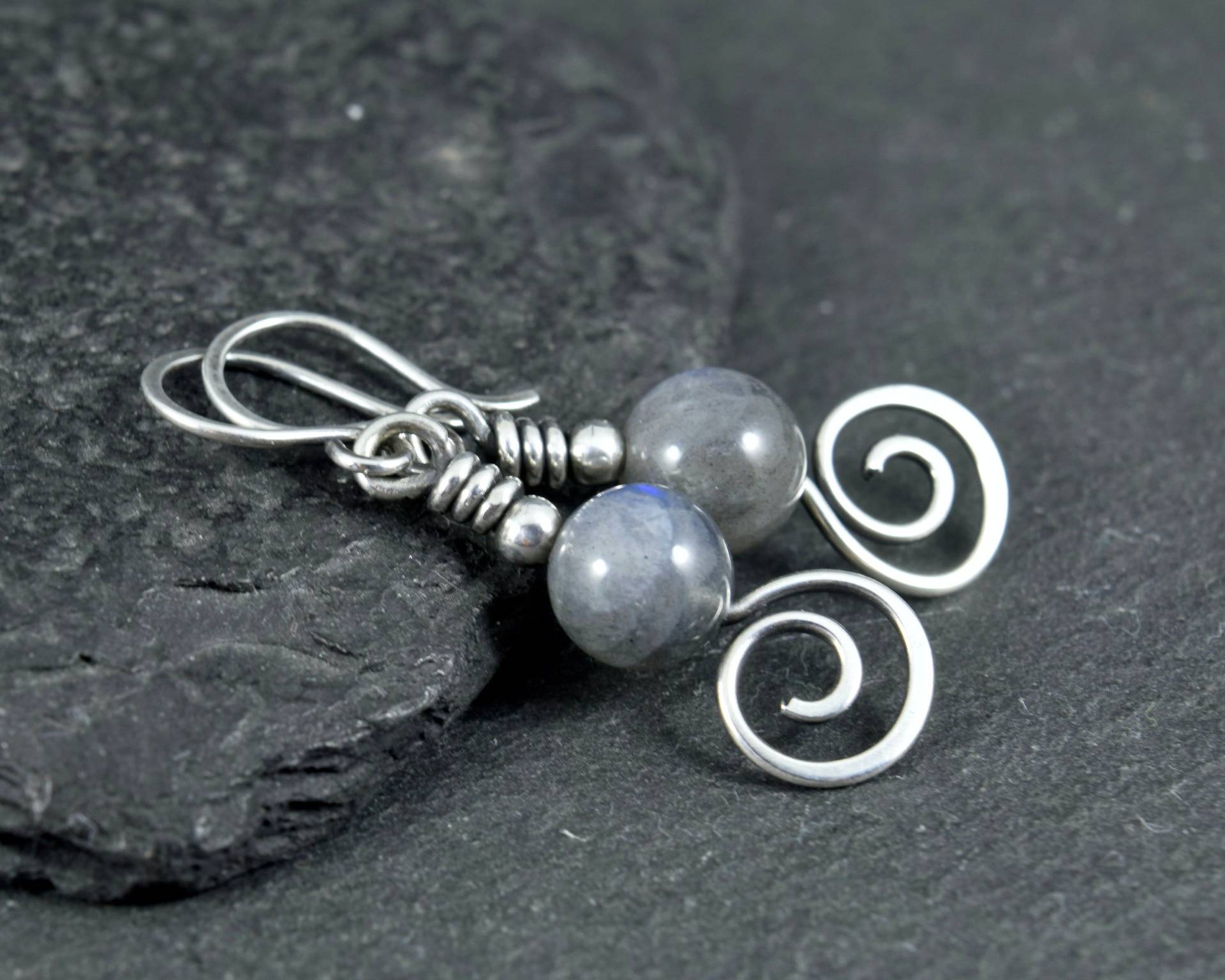 Labradorit Spirale Sterling Silber Ohrringe | Wire Wrap 925 Lange Labradorit Spirale Sterling Silber Ohrringe | Wire Wrap 925 Lange von SynergicDesigns