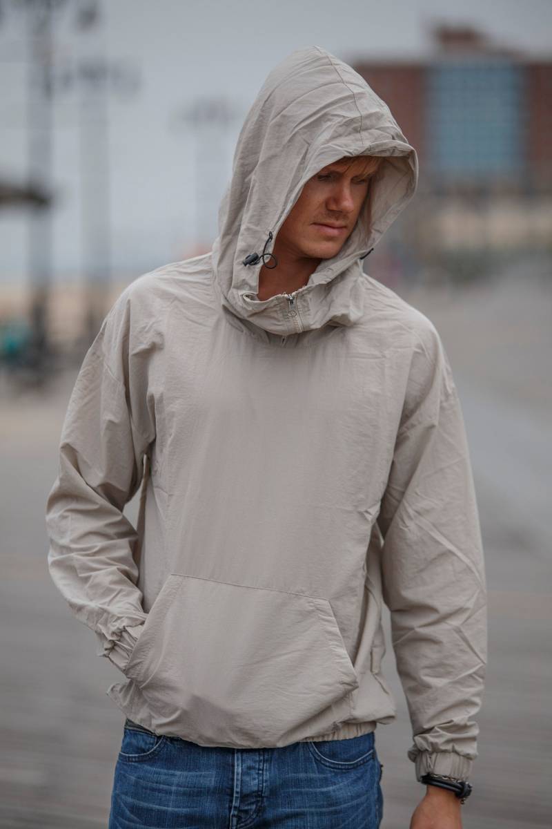 Winterjacke Pullover Hoodie Jacke Hellgrau D11 von SynoMenStyle