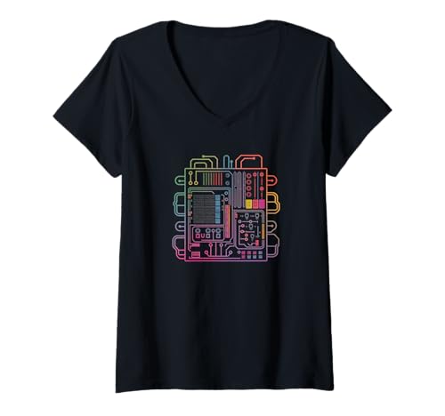Damen modular Synthesizer elektronische Musik Life analog T-Shirt mit V-Ausschnitt Damen modular Synthesizer elektronische Musik Life analog T-Shirt mit V-Ausschnitt von Synth Life Analog Music ADSR Design