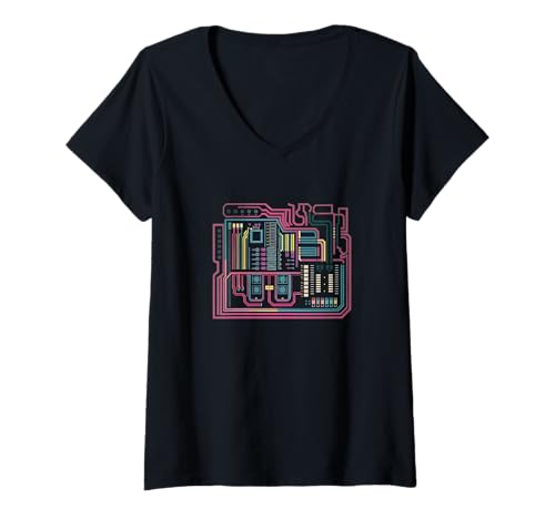 Damen modular Synthesizer elektronische Musik Life analog T-Shirt mit V-Ausschnitt Damen modular Synthesizer elektronische Musik Life analog T-Shirt mit V-Ausschnitt von Synth Life Analog Music ADSR Design