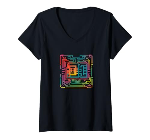 Damen modular Synthesizer elektronische Musik Life analog T-Shirt mit V-Ausschnitt Damen modular Synthesizer elektronische Musik Life analog T-Shirt mit V-Ausschnitt von Synth Life Analog Music ADSR Design