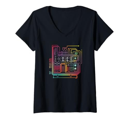 Damen modular Synthesizer elektronische Musik Life analog T-Shirt mit V-Ausschnitt Damen modular Synthesizer elektronische Musik Life analog T-Shirt mit V-Ausschnitt von Synth Life Analog Music ADSR Design