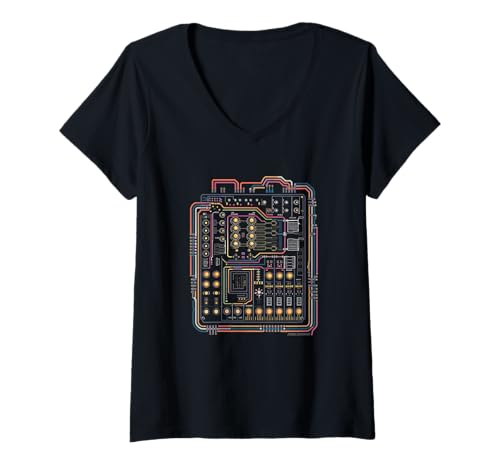 Damen modular Synthesizer elektronische Musik Life analog T-Shirt mit V-Ausschnitt Damen modular Synthesizer elektronische Musik Life analog T-Shirt mit V-Ausschnitt von Synth Life Analog Music ADSR Design