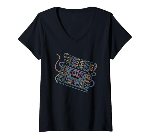 Damen modular Synthesizer elektronische Musik Life analog T-Shirt mit V-Ausschnitt Damen modular Synthesizer elektronische Musik Life analog T-Shirt mit V-Ausschnitt von Synth Life Analog Music ADSR Design