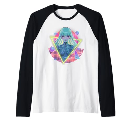 Cyber Girl Vaporwave Futuristic Grid Anime-Synthesizer Raglan Cyber Girl Vaporwave Futuristic Grid Anime-Synthesizer Raglan von SynthSoul