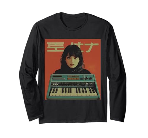 Vintage Synthesizer Analog Synth Japanese Women DJ Producer Langarmshirt Vintage Synthesizer Analog Synth Japanese Women DJ Producer Langarmshirt von Synthesizer Analog Synth Techno Drum Machine