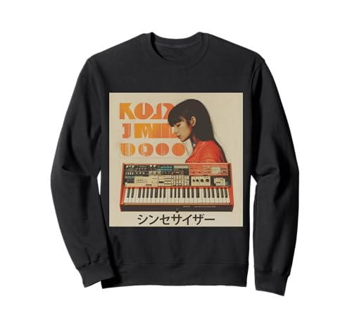 Vintage Synthesizer Analog Synth Japanese Women DJ Producer Sweatshirt von Synthesizer Analog Synth Techno Drum Machine