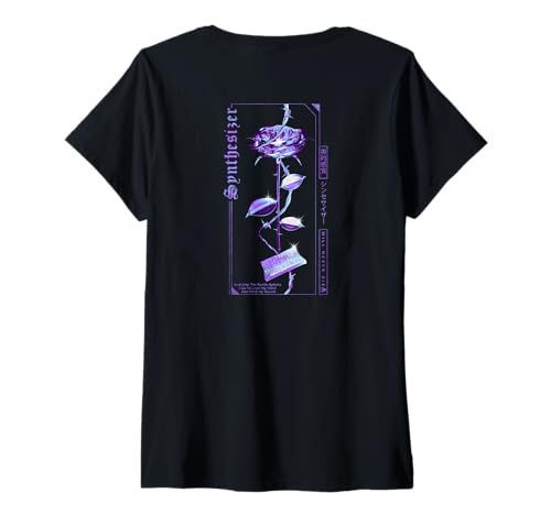 Damen Backprint | Synth-Pop New-Wave-Musik Keyboard-Synthesizer T-Shirt mit V-Ausschnitt Damen Backprint | Synth-Pop New-Wave-Musik Keyboard-Synthesizer T-Shirt mit V-Ausschnitt von Synthesizer-Keyboard Zubehör Geschenke Shirts