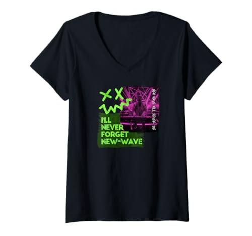 Damen Synth-Pop, New-Wave-Musik Dark-Wave Keyboard Synthesizer T-Shirt mit V-Ausschnitt Damen Synth-Pop, New-Wave-Musik Dark-Wave Keyboard Synthesizer T-Shirt mit V-Ausschnitt von Synthesizer-Keyboard Zubehör Geschenke Shirts