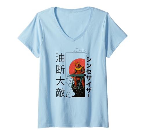 Damen Synthpop New-Wave-Musik Dark-Wave Synth-Japanese Synthesizer T-Shirt mit V-Ausschnitt Damen Synthpop New-Wave-Musik Dark-Wave Synth-Japanese Synthesizer T-Shirt mit V-Ausschnitt von Synthesizer-Keyboard Zubehör Geschenke Shirts