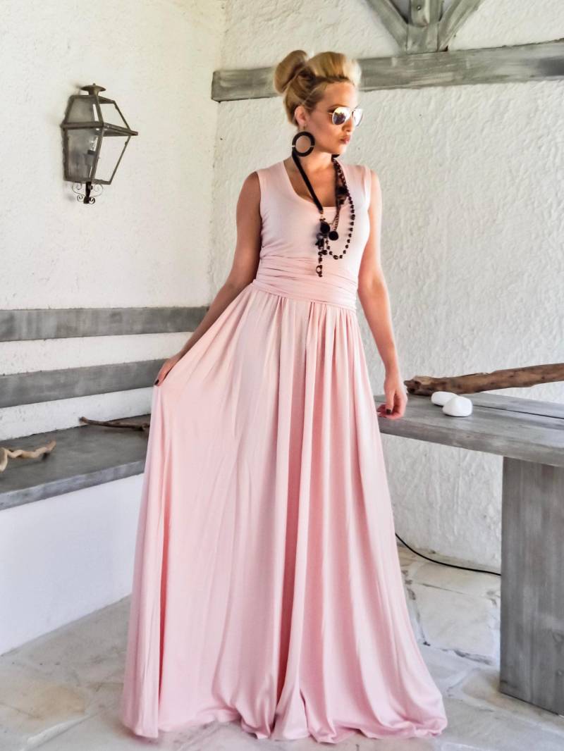 Neu 2017... Pinkes Maxi Kleid Mit Gürtel/Für Übergrößen Abendkleid #35236 von SynthiaCouture